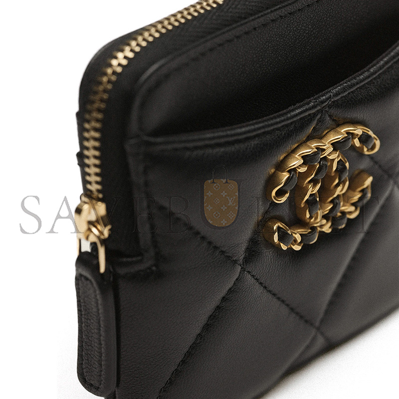 CHANEL 19 WALLET WITH ZIPPER AP2086 (11*9.5*2.5cm)